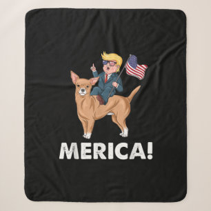 Trump America Chihuahua Dog American Hero Sherpa Deken
