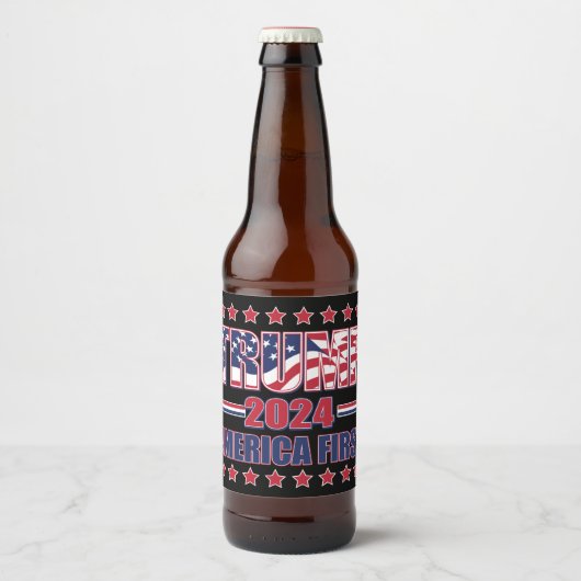 Trump America First Bier Etiket (Voorkant)