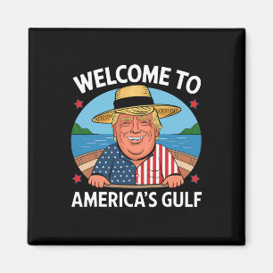 Trump America Trump Flag Hilarisch Mega Gulf T-shi Magneet
