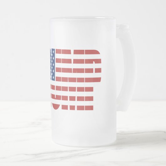 TRUMP American Flag Matglas Bierpul (Voorkant rechts)