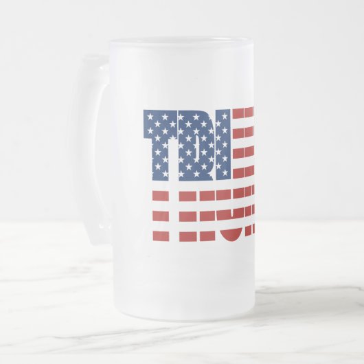 TRUMP American Flag Matglas Bierpul (Voorkant links)