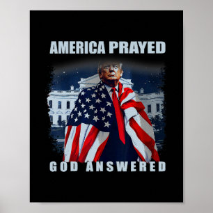 Trump Amerika Bad Gebed God Heeft Geantwoord  Poster