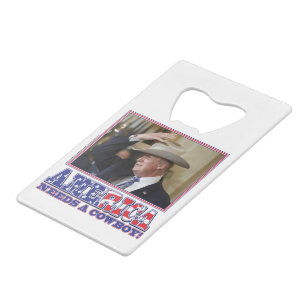 TRUMP-AMERIKA-COWBOY CREDITKAART FLESSENOPENER