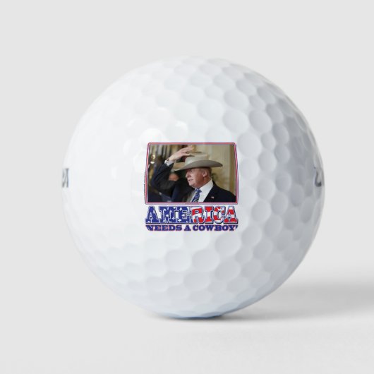 TRUMP-AMERIKA-COWBOY GOLFBALLEN (Voorkant)