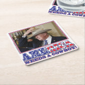 TRUMP-AMERIKA-COWBOY KARTONNEN ONDERZETTERS (Schuin)