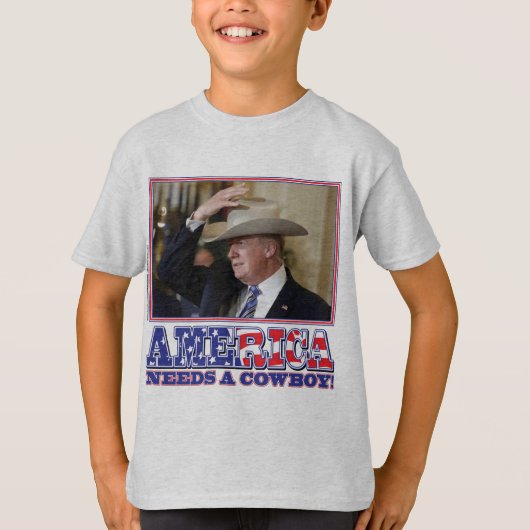 TRUMP-AMERIKA-COWBOY T-SHIRT (Voorkant)