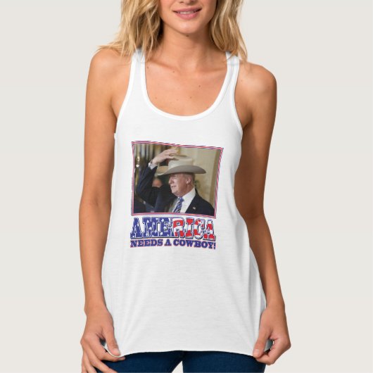 TRUMP-AMERIKA-COWBOY TANKTOP (Voorkant)