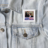 TRUMP-AMERIKA-COWBOY VIERKANTE BUTTON 5,1 CM (In situ)