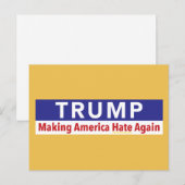 Trump. Amerika weer haat maken. briefkaart (Voorkant / Achterkant)