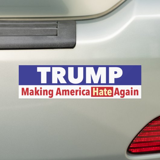 Trump. Amerika weer HATE maken. Bumpersticker (Op auto)