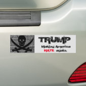 Trump: Amerika weer HATE maken. Bumpersticker (Op auto)
