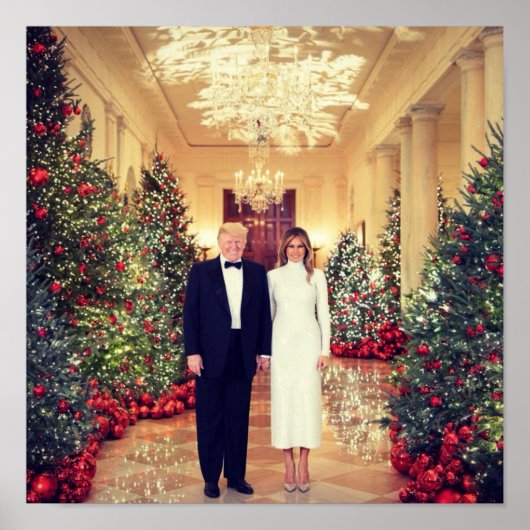 Trump Amerikaanse president Witte Huis Kerstmis Poster (Voorkant)