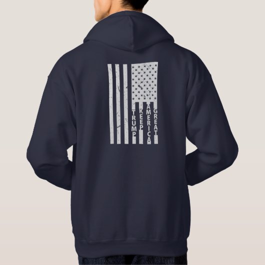 TRUMP Amerikaanse vlag 2020 Houd Amerika groot Hoodie (Achterkant)