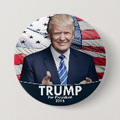 Trump - Amerikaanse vlag Ronde Button 7,6 Cm (Voorkant)