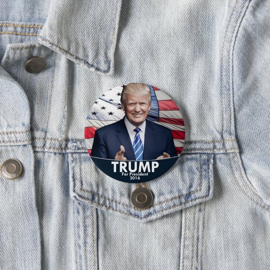 Trump - Amerikaanse vlag Ronde Button 7,6 Cm (In situ)