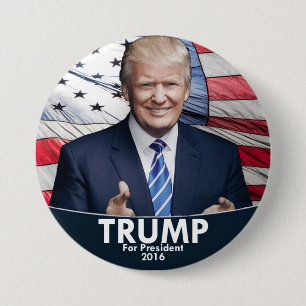 Trump - Amerikaanse vlag Ronde Button 7,6 Cm