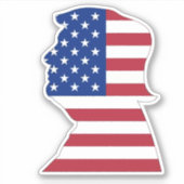 Trump Amerikaanse vlag silhouet Bumpersticker FJB Sticker (Voorkant)