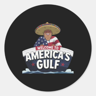 Trump Amerika's Golf Mexico President Trump Somber Ronde Sticker
