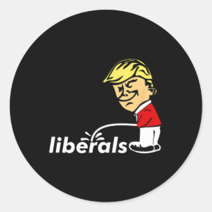 Trump anti-liberale Donald Trump pissen op liberaa Ronde Sticker