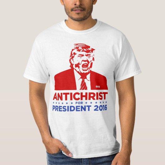 TRUMP ANTICHRIST for PRESIDENT 2016 Mannen T-shirt (Voorkant)