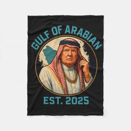Trump Arabische Golf 2025 Grappig Trump Golf van A Fleece Deken (Voorkant)