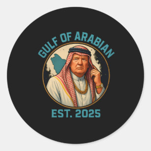 Trump Arabische Golf 2025 Grappig Trump Golf van A Ronde Sticker
