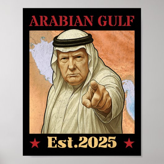 Trump Arabische Golf 2025 - Grappig Trump Golf van Poster (Voorkant)