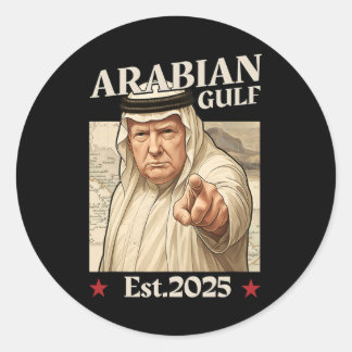 Trump Arabische Golf 2025 - Grappig Trump Golf van Ronde Sticker
