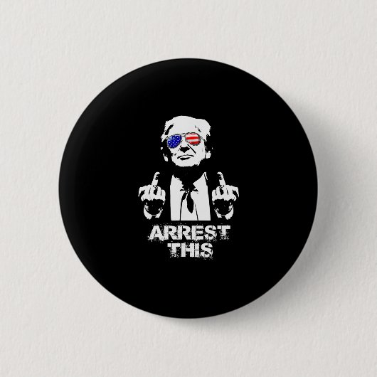 Trump Arrestatie Dit Ronde Button 5,7 Cm (Voorkant)