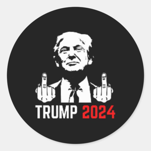 Trump arresteer deze vingers 2024 Amerika VS Flagf Ronde Sticker (Voorkant)