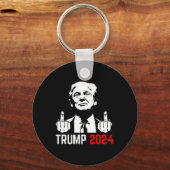 Trump arresteer deze vingers 2024 Amerika VS Flagf Sleutelhanger (Voorkant)