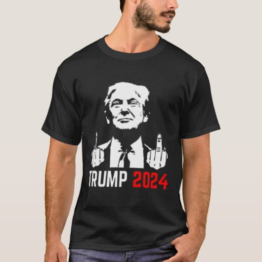 Trump arresteer deze vingers 2024 Amerika VS Flagf T-shirt (Voorkant)