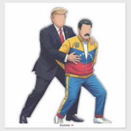 Trump Arresting Maduro Bold Political Satire Sticker