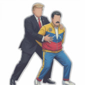 Trump Arresting Maduro Bold Political Satire Sticker (Voorkant)