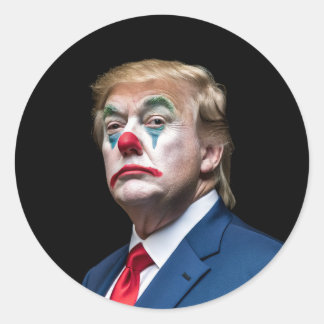 Trump as a Joker Clown Ronde Sticker