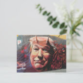 Trump as Fork-Tongued Devil Graffiti Wall Art Briefkaart (Staand voorkant)