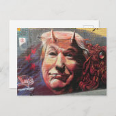 Trump as Fork-Tongued Devil Graffiti Wall Art Briefkaart (Voorkant / Achterkant)