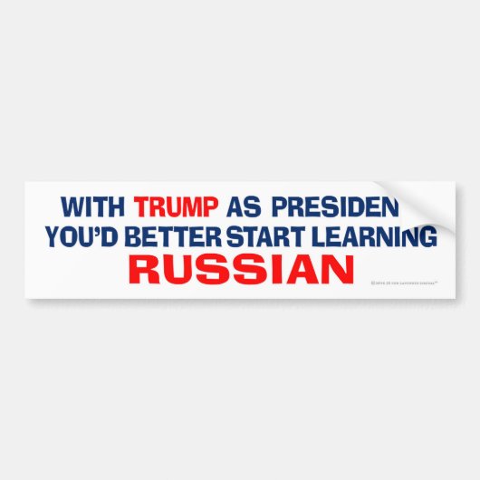 Trump as President - Leer Russisch Bumpersticker (Voorkant)