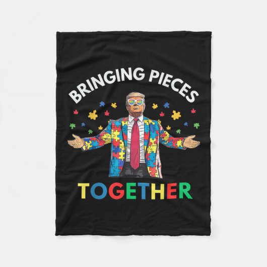 Trump Autisme Bewustzijn voor Trump Autisme Fleece Deken (Voorkant)