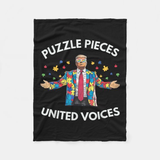 Trump Autisme Bewustzijn voor Trump Autisme Fleece Deken (Voorkant)