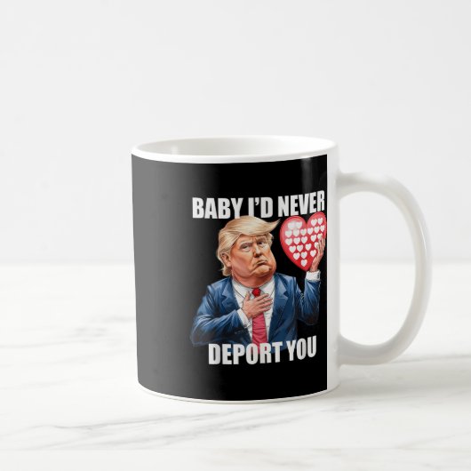 Trump Baby I zou je nooit uitzetten Koffiemok (Rechts)