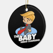 TRUMP BABY MOET VERANDEREN KERAMISCH ORNAMENT (Links)