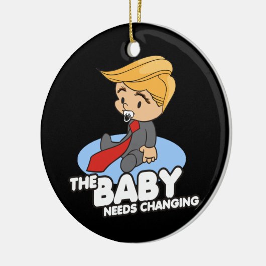 TRUMP BABY MOET VERANDEREN KERAMISCH ORNAMENT (Links)