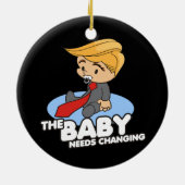 TRUMP BABY MOET VERANDEREN KERAMISCH ORNAMENT (Achterkant)