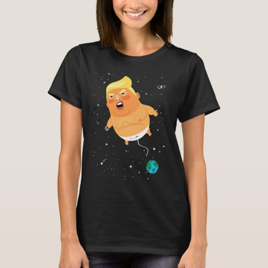 Trump Baby Space Blimp Funny T-shirt (Voorkant)
