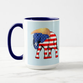 Trump Bad Hair Elephant 15 oz Ringer Mok, ZSSG Mok