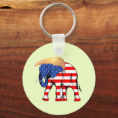 Trump Bad Hair Elephant Button Sleutelhanger, ZSSG Sleutelhanger (Voorkant)