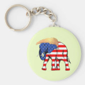 Trump Bad Hair Elephant Button Sleutelhanger, ZSSG Sleutelhanger (Voorkant)