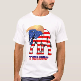 Trump Bad Hair Elephant Mannen Basic T-Shirt, ZSSG T-shirt