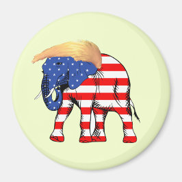 Trump Bad Hair Elephant Round Magnet, ZSSG Magneet